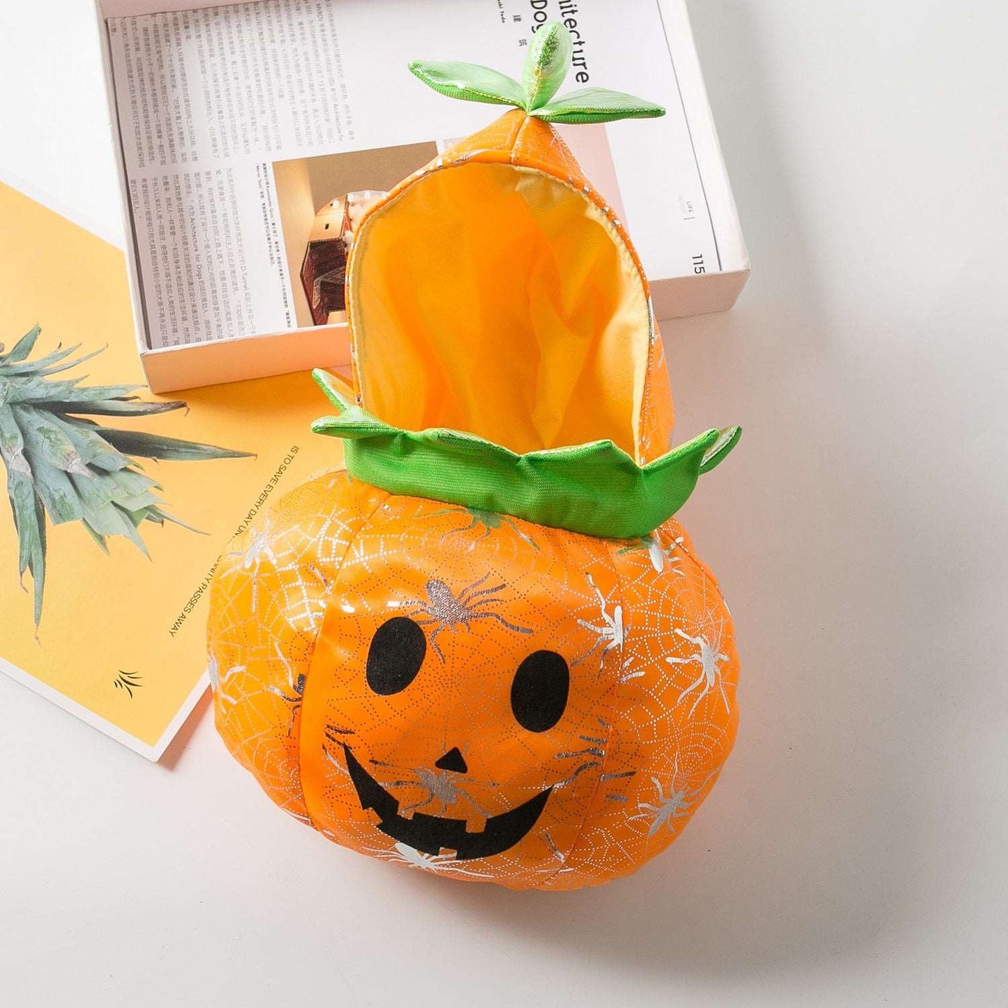Pumpkin Costume for Cats and Dogs Halloween Pet Outfit