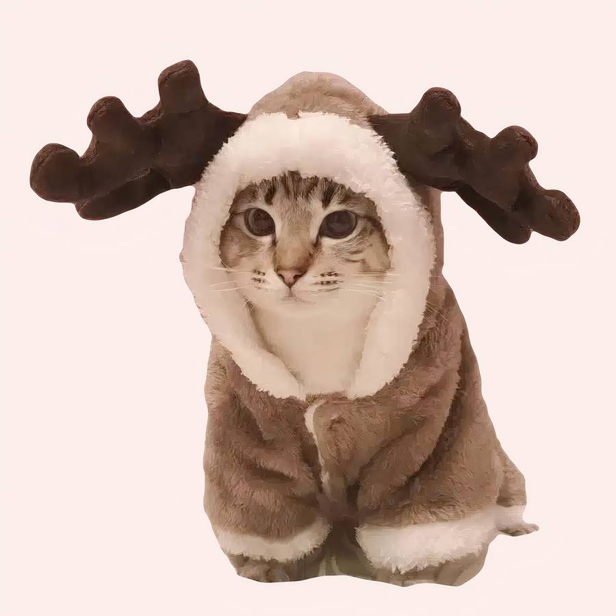 Fleece Cat Costume Soft Warm Pet Outfit for Cats