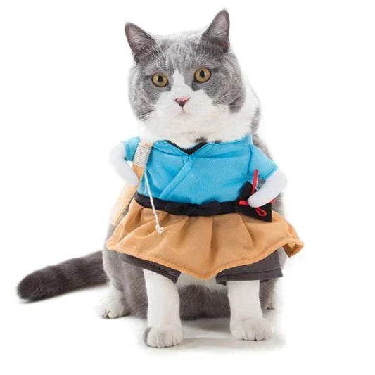 Samurai Costume for Cats and Dogs Pet Outfit