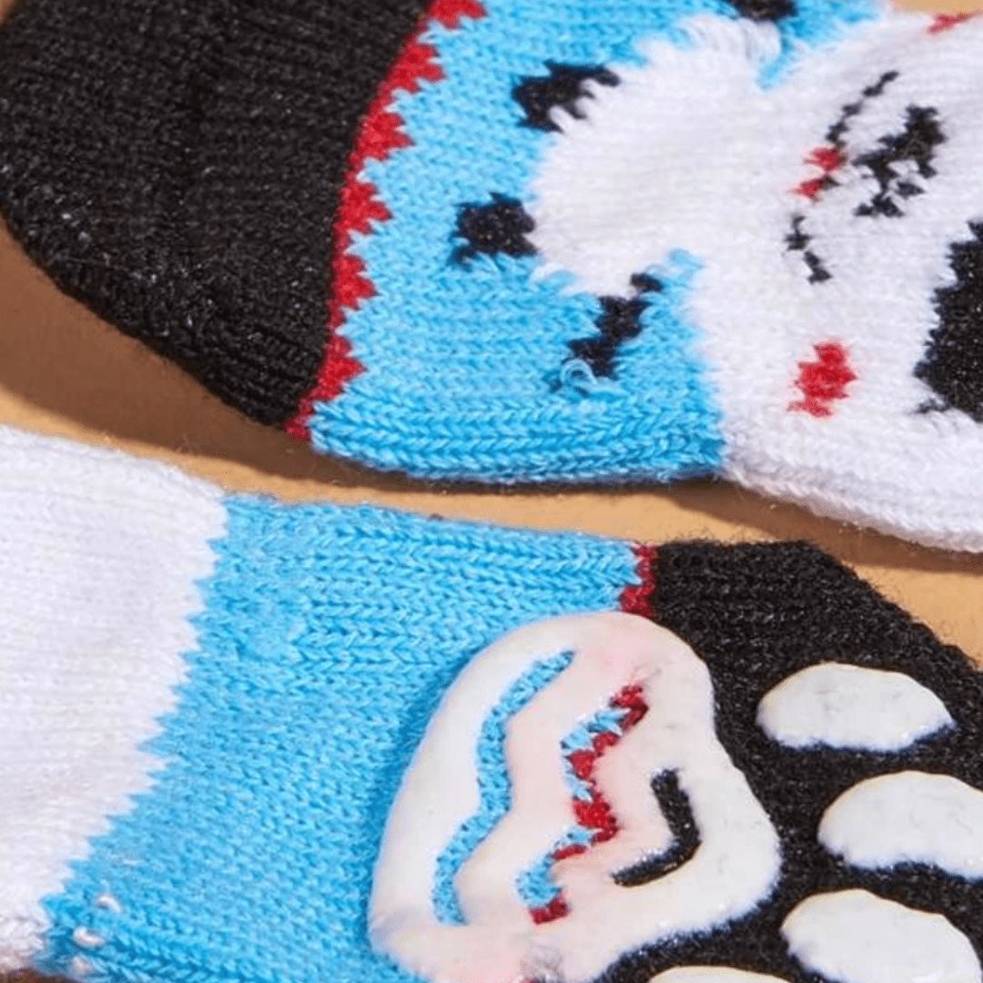 Dog Socks Panda Pattern Cute Pet Paw Protectors
