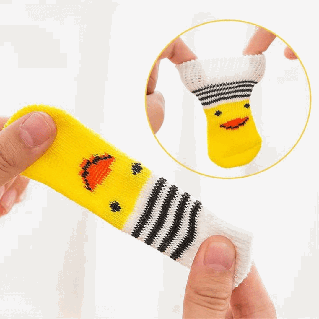 Dog Socks Yellow Striped Non Slip Pet Booties for Indoor Outdoor Use