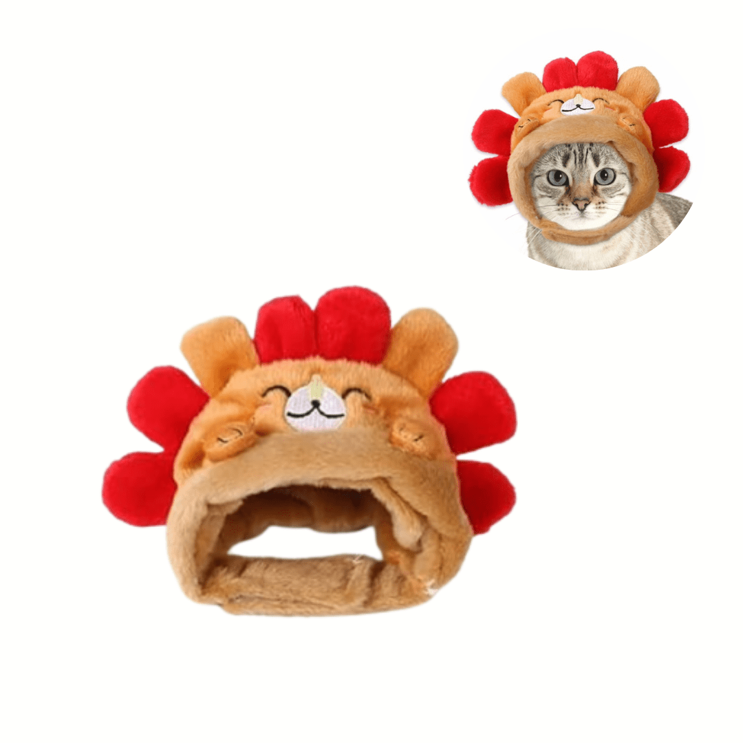 Cat Head Costume Pet Hat Funny Halloween Accessory for Cats