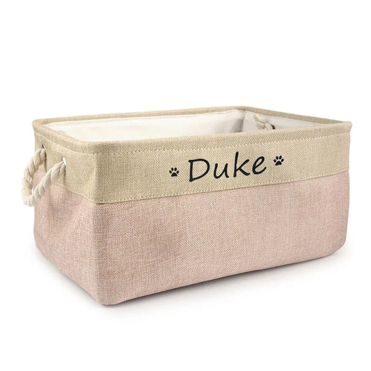 Custom Pet Storage Basket Personalized Pet Organizer Bin